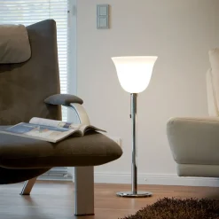 AD 30 Art Déco bordslampa/golvlampa nickel/opalglas