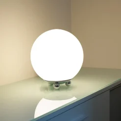 AD 32 Art Déco bordslampa krom/opalglas