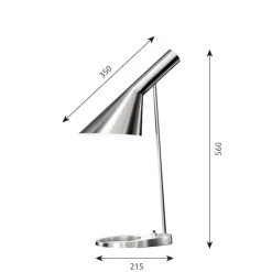AJ bordslampa stainless steel polished