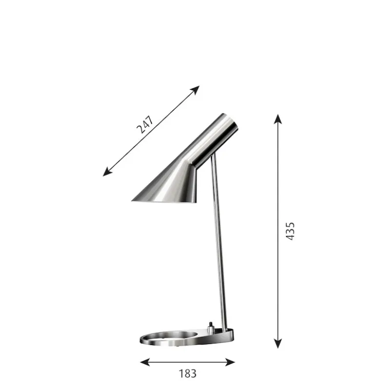 AJ mini bordslampa stainless steel