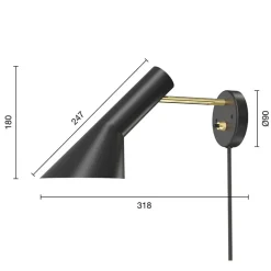AJ vägglampa black/brass