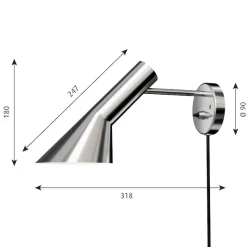 AJ vägglampa stainless steel