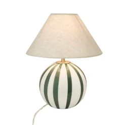 Alba bordslampa grön/vit, beige skärm