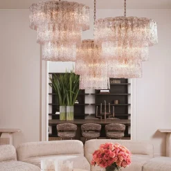 Almeria Chandelier taklampa Antik mässing/glas