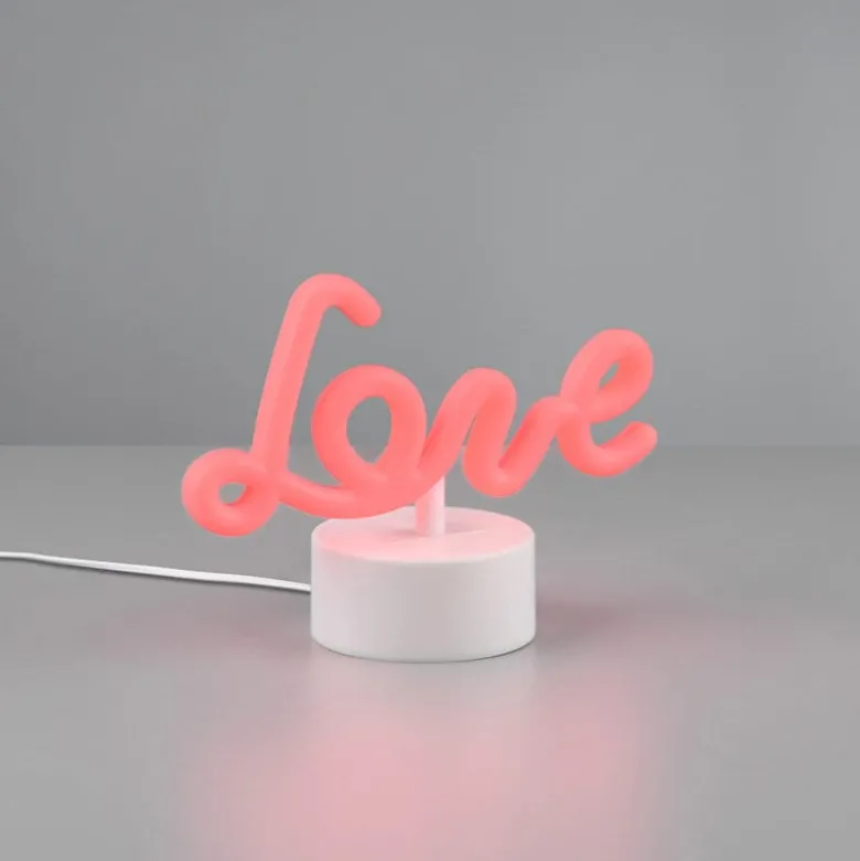 Amor portabel bordslampa vit/rosa