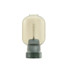 Amp Bordslampa guld glas/grön