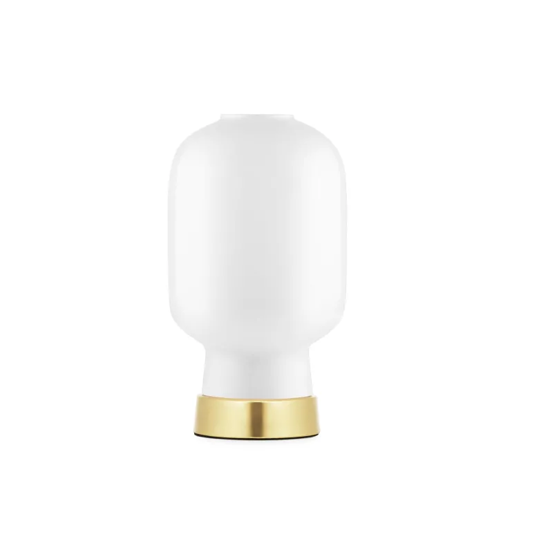 Amp Bordslampa vitt glas/mässing