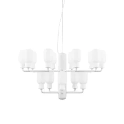 Amp chandelier S vitt glas/vit