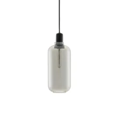 Amp Taklampa L rökfärgat glas/svart