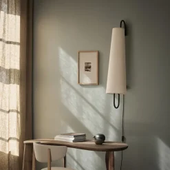 Ancora vägglampa svart/natur