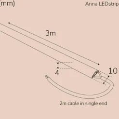 Anna ledstrip COB 3m IP65 milky varmvit IP65