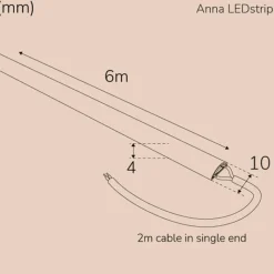 Anna ledstrip COB 6m IP65 milky varmvit IP65