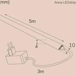 Anna Ledstrip KIT Milky IP65 5m varmvit