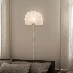 Anna L Vägglampa Bomull/Vit