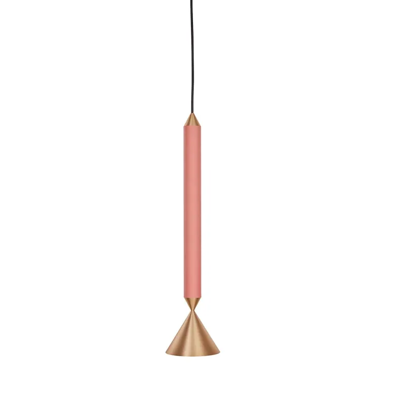 Apollo 39 taklampa coral pink/brass