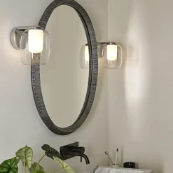 Aquina vägglampa IP44 polerad krom