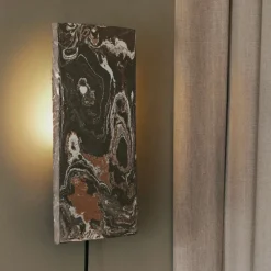 Argilla Rectangular vägglampa marmor mocka