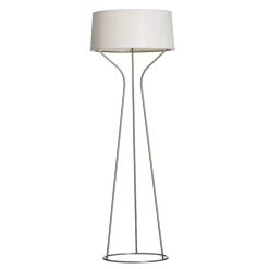 Aria golvlampa rostfritt stål/vit linnetextil