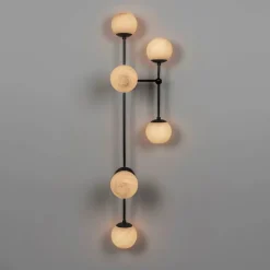 Armstrong 6L vägglampa black gunmetal/marble