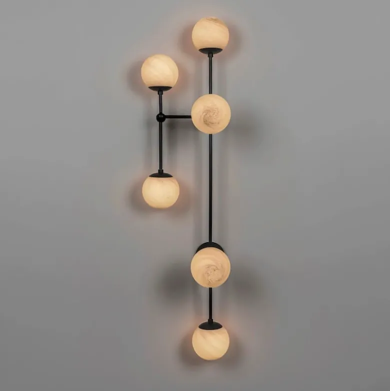 Armstrong 6L vägglampa black gunmetal/marble