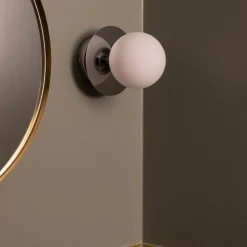Art Deco IP44 badrumsbelysning krom/vit