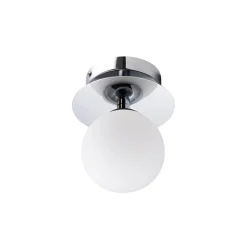 Art Deco IP44 badrumsbelysning krom/vit
