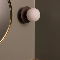 Art Deco IP44 badrumsbelysning brons/vit