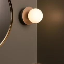 Art Deco IP44 badrumsbelysning mud/vit