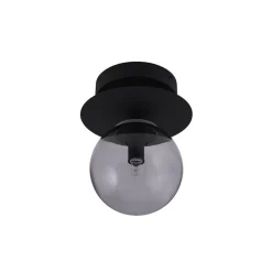 Art Deco IP44 vägglampa/plafond svart/rök