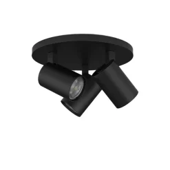 Ascoli triple round spotlight matt svart