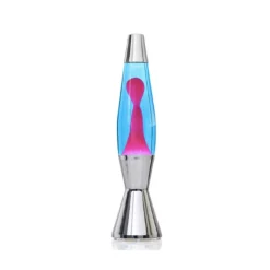 Astro Baby silver lavalampa blå med rosa lava