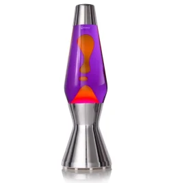 Astro silver lavalampa lila med orange lava