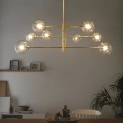 Atom taklampa mässing/opal