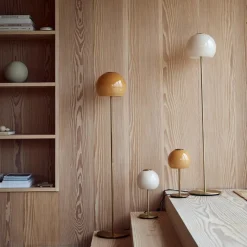 Ball glass Ø25 golvlampa sand grey
