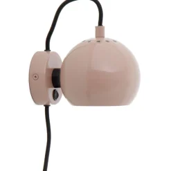 Ball vägglampa glossy nude