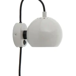 Ball vägglampa glossy pale grey