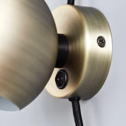 Ball vägglampa matt antique brass