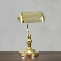 Bankers 42 cm bordslampa mässing