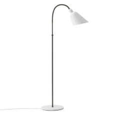 Bellevue AJ7 golvlampa vit/bronserad mässing