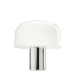 Bellhop glass bordslampa bright aluminium