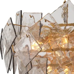 Biltmore Chandelier taklampa antik mässing/rökfärgat glas