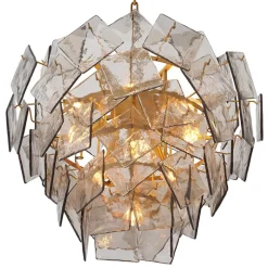 Biltmore Chandelier taklampa antik mässing/rökfärgat glas