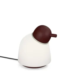 Bird bordslampa mörk röd/sand/opalglas