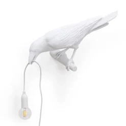 Bird Lamp Looking left vägglampa vit
