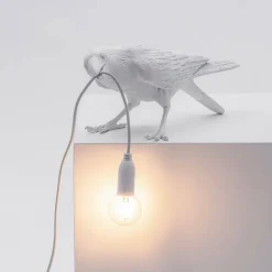 Bird Lamp Playing bordslampa vit