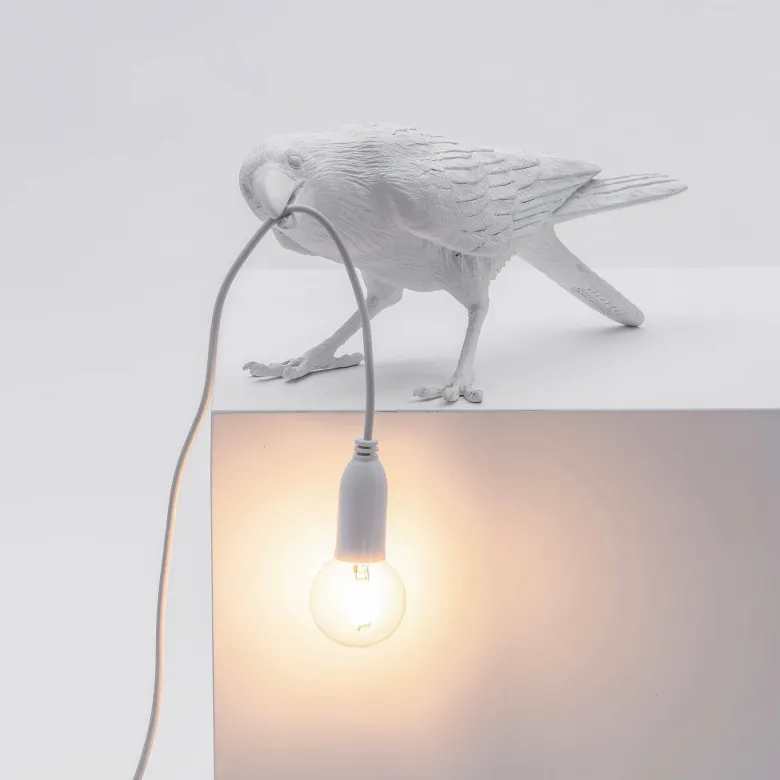 Bird Lamp Playing bordslampa vit