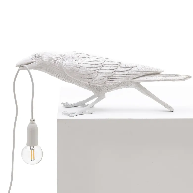 Bird Lamp Playing bordslampa vit
