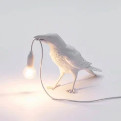 Bird Lamp waiting bordslampa vit