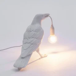 Bird Lamp waiting bordslampa vit