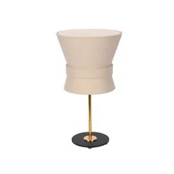 Bow bordslampa rå mässing/white cream